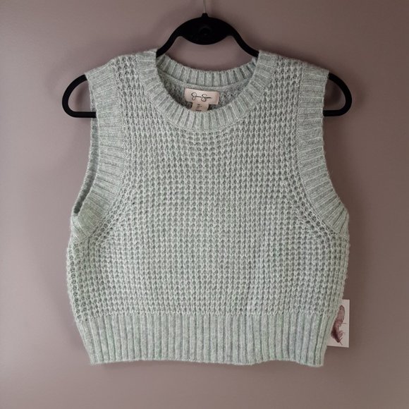 Jessica Simpson New Light Green Sweater Vest Size Large - Picture 1 of 14